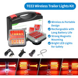 AgriEyes T312|T033| T28|T212 Halo Wireless Trailer Lights Kit – Portable, Magnetic, Rechargeable LED Tow Lights